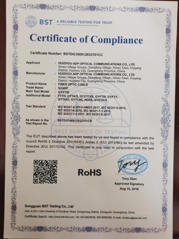 RoHS - Huizhou Adp Optical Communications Co., Ltd