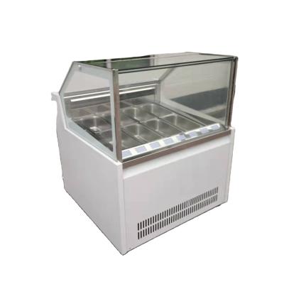 China Commercial Single-Temperature Ice Cream Display Fridge Freezer Counter Top Display Showcase for sale