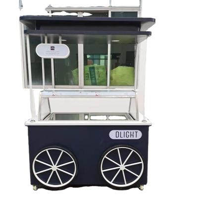 China Single-Temperature Street Gelato Push Popsicle Italian Mobile Freezers Cycle Ice Cream Vending Cart for sale