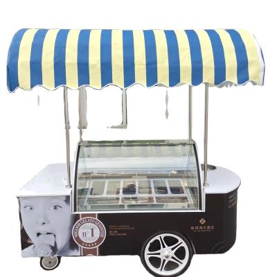 China Mobile Single-temperature ice cream freezer ice cream carts showcase outdoor ice cream cart for sale