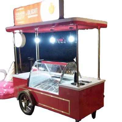 China Mobile Single-Temperature Street Push Popsicle Showcase Freezers Bike Ice Cream Vending Cart for sale