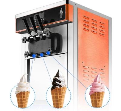 China Frozen food factory ice cream machine soft ice cream making machine three flavors soft serve machine for ice cream for sale