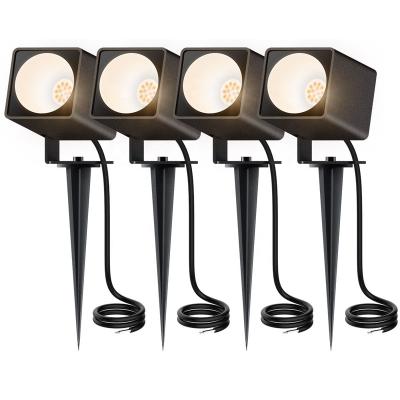 China Outdoor Warehouse 10W LED Landscape Lights Cast-aluminum Landscape Lighting Waterproof Black 4 Lamps/set for sale