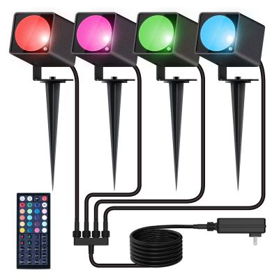 China Garden 10W Landscape LED Lights RGB Color Changing Waterproof Garden Lighting 20 Colors Outdoor Spotlight With Remote Control for sale