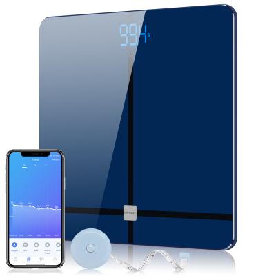 China Digital Stored Smart Scale for Body Weight, Electronic Bathroom Scale with BMI Water Fat Muscle Bone Mass, App Sync for sale