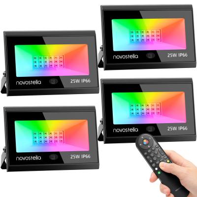 China 25W Outdoor Waterproof RGB LED Flood Light Outdoor Waterproof Remote Control Multi Color BT Landscape Changing Light for sale