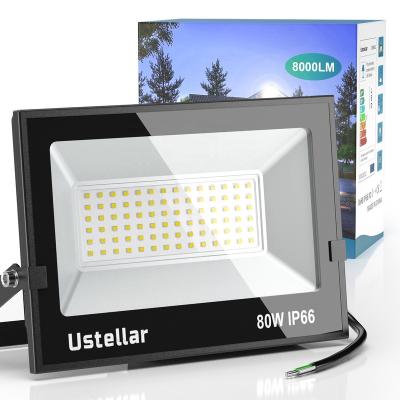 China Outdoor Waterproof IP66 Flood Lights 80W White Security Lighting Bright 5000K LED Daylight for Yard Garden UT88861A-DW-US-1 for sale