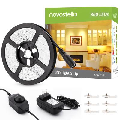 China Living Room 6M/20FT LED Strip Lights Kit Listed Power Supply 12V Warm White 3000K Ribbon Light Strips for sale