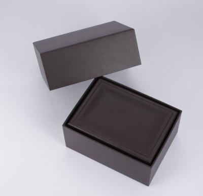 China Modern Luxury Packaging Jewelry Box , Luxury Leather Watch Box With Paper Gift Box Packaging for sale