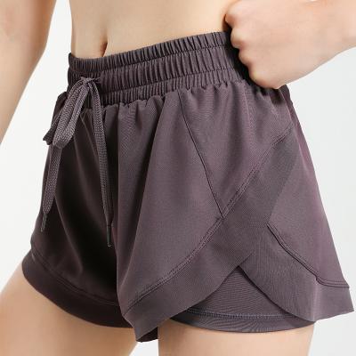 China 2021 Dropshipping Hihgh Quality Spendex Workout Shorts Breathable Gym Women's Two Piece Set Shorts for sale