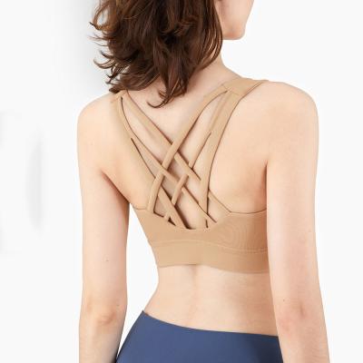 China Lift Up Breathable Yoga Bra Comfortable Skin Friendly Breathable Elastic High Quality Back Beauty Cross Bra for sale