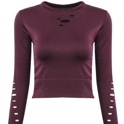 China Wholesale Breathable Gym Sports Top Loose Quick-Dry Women's Long Sleeve Running Fitness Clothes Women's Blouse Clothes for sale