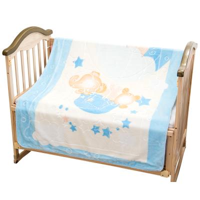 China 100% Polyester Anti-Static Cute Cartoon Raschel Fleece Super Soft Baby Blanket for sale