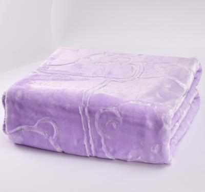 China Wholesale High Quality Anti-static Plain Color Raschel Fleece Baby Super Soft Embossed Blanket for sale