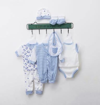 China Super Cheap Cute 8PCS Antibacterial Set Pajamas Suit Infant Baby Romper Set Baby Clothes Set for sale