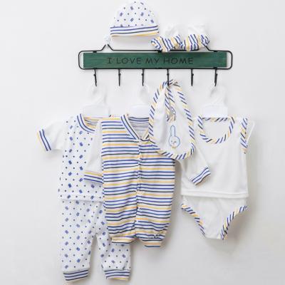 China Cheap 8PCS Super Antibacterial Set Lovely Rabbit Pajamas Suit Infant Baby Romper Set Baby Newborn Suit for sale