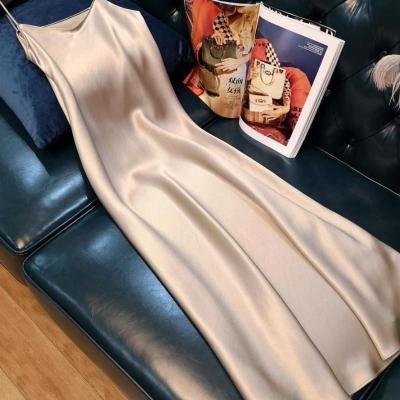 China D011 Fashionable Women's Long Dress Satin Strap Long Dress Breathable Sexy Skinny Summer Elegant Dress for sale