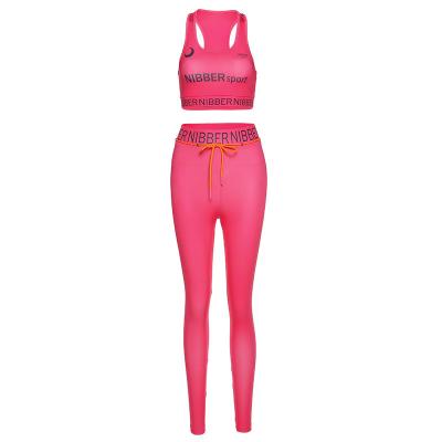 China Wholesale Women's Breath Sleeve Y004 Soft/Breathable Women Off The Shoulder Solid Color Two Piece Clothing Women 2 Piece Set Clothing Sport Yoga Set for sale