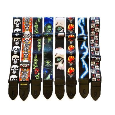 China GUITAR Factory Direct Bass Colorful Heat Transfer Printing Soft Strong Anti-Wrinkle Guitar Straps for sale