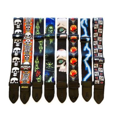 China GUITAR Factory 50mm Direct In Black Wide Patterned Soft Strong Strap Strap Anti-wrinkle Guitar Straps for sale