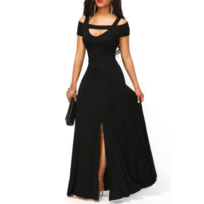 China Viable High Quality Women's Solid Color Designer Dress Elegant Deep V-Neck Sexy Party Ladies Dresses for sale