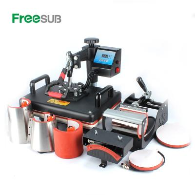 China Garment Shops Freesub 38*38 CE Approved 8 in 1 Combo Heat Press Machine Mug T-shirt Heat Transfer Sublimation Printing Machine for sale