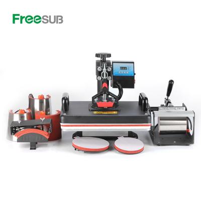 China Garment Shops Freesub 8 in 1 Combo Heat Press Machine T-shirt Cap Sublimation Machine for Mug Plate for sale