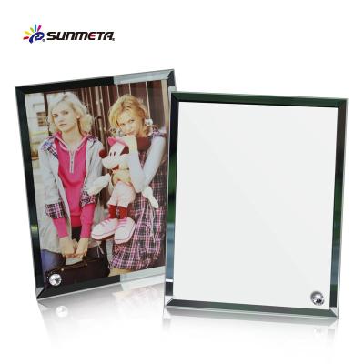 China Sunmeta latest popular 8 inch sized mirror edge sublimation image photo best-selling glass frame for sale