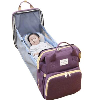 China Multifunctional Travel Anti-theft Large Capacity Bagpack Waterproof Mother Baby Crib Backpack Mummy Diaper Bag With Card Holder for sale