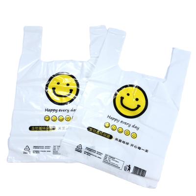 China Recyclable Eco Friendly Customized HDPE Biodegradable T Shirt Plastic Shopping Bags for sale