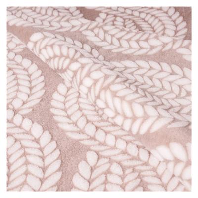 China China Suppliers Burn Out Pattern Flannel Flannel Fabric 100% Polyester Burnout Blankets & Throws Knitted Pink Lightweight for sale