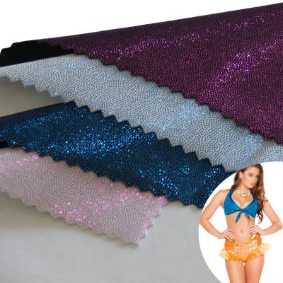 China sequin blue fish scale 82 polyamide 18 elastane foil fabric for swimsuit bikini for sale