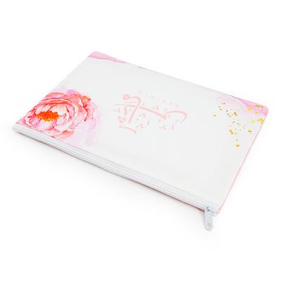 China Universal Cosmetic Outdoor Fashion Cosmetic Bag Cotton Canvas Women Sublimation Sublimation Cosmetic Bag for sale