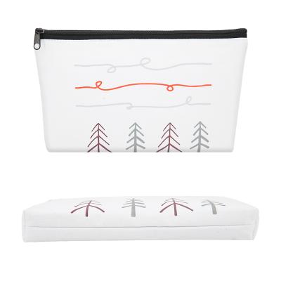 China Eco-Friendly Sublimation Women Fashion Lightweight Canvas Cosmetic Bag Travel Makeup Remover Commercial Toiletry Bag With Bottom for sale