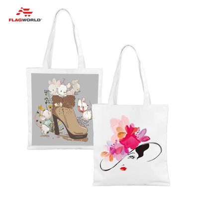 China Eco-friendly factory direct custom pattern ladies bag soft cloth handbag polyester grocery canvas fabric reusable bags for sale