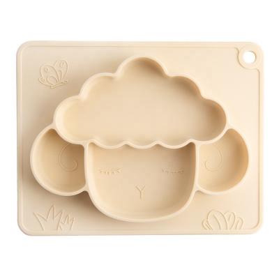 China Easy To Clean Baby Eating Dish Food Fruit Eating Dish Cute New Design Sheep Shaped Silicone Gift For Kids Back To School Children 10pcs for sale