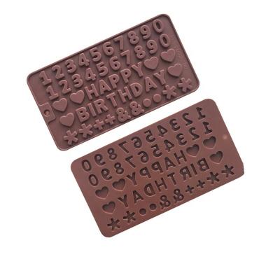 China Viable Birthday Style Arabic Numerals Silicone Cake Mold Chocolate Mold Candle Mold for sale