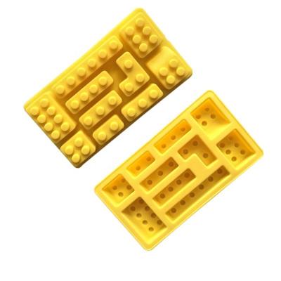 China Wholesale 10 Holes Silicone Mold Chocolate Building Block Tool Sustainable Candy Mold New Design DIY 10 Size Baking Molds Food Grade for sale