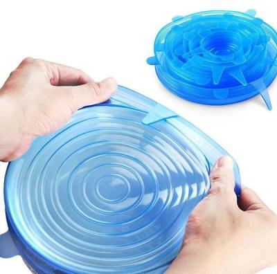 China Freshness Keeping 6 Pack Reusable Silicone Food Fresh-Keeping Cover BPA Free for sale