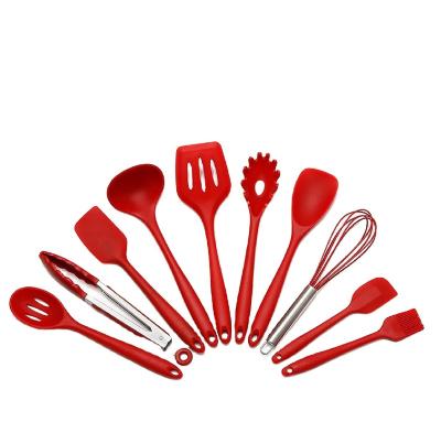 China Hot Sale 10pcs/set Minimalist Kitchen Accessories Silicone Kitchen Utensil Set Silicone Tools In The Kitchen for sale