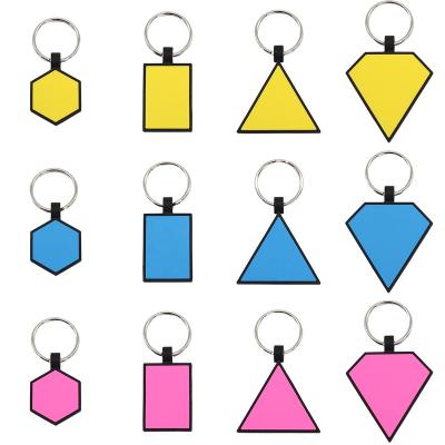 China 2021 New Design Diamond Shaped Silicone Pet Tag Padded Hexagon Rectangle Triangle Shaped Pet Tag for sale