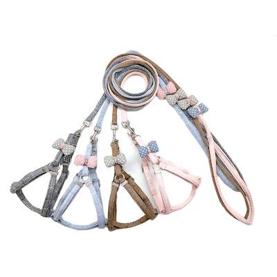 China High Quality Dogs Cotton Safety Adjustable Strap Buckle Suit For 2-8 Kg Small Dog Harness Leash Set for sale