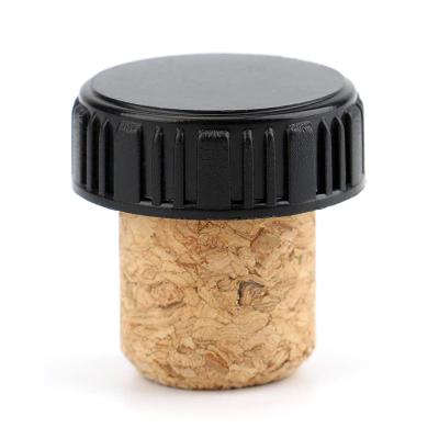 China Non Spill TIANLEICORK Cork Wine Stopper Natural Wood Stopper Cork Bottle Wood Stopper Over Plastic Wine Bar for sale