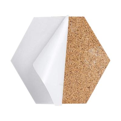 China TIANLEICORK DRAWING BOARD Self Adhesive Hexagon Cork Backing Board for sale