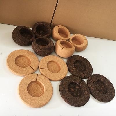 China Non-Refillable Frosted Candle Jars Cork Lid Glass Container With Cork Lid Candle Container Amber Cork Lid for sale