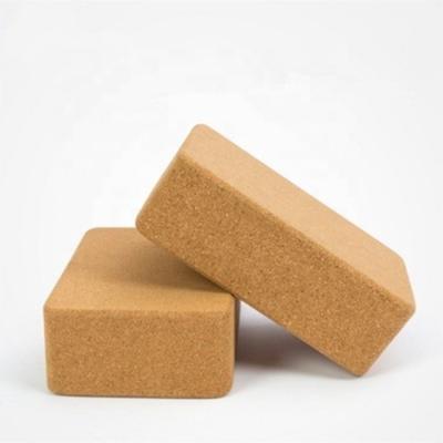 China High Density High Quality Eco-friendly Fitness Custom 3*6*9 Inch Natural Cork Yoga Block Organic Cork Yoga Brick for sale