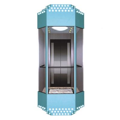 China Guided Lifts 800kg~1000kg 1.0m/s~1.75m/s Full View and Exterior Glass Panoramic Lift for sale