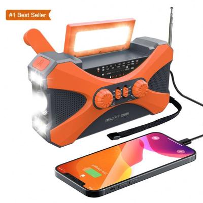 China PORTABLE Emergency Jumon Portable Solar Torcia 10000mAh One Manovella AM/FM/NOAA LED Flashlight SOS Alarm Power Bank Speaker Time Radio for sale