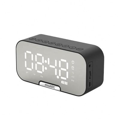 China No Wireless Bluetooth Audio Speaker Mini Display Wireless BT4.0 LED Alarm Clock Portable Speaker for sale