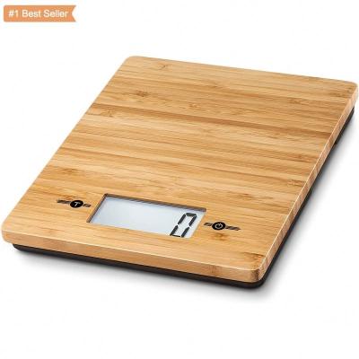 China With Tray Jumon Bamboo Digital Kitchen Scale Measures High Quality and Natural Household Scales Made of Real Bamboo Electronic Scales for sale